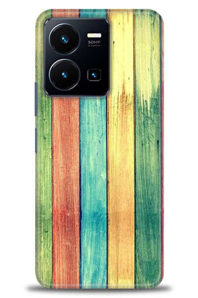 Rulet Aksesuar جراب سيليكون متوافق مع هاتف Vivo Y22S HD مطبوع + واقي شاشة سير...