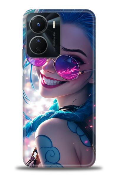 Rulet Aksesuar جراب سيليكون متوافق مع هاتف Vivo Y16 HD مطبوع + واقي شاشة سيرا...