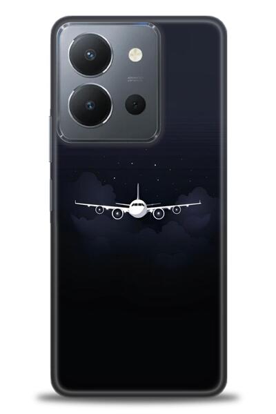 Rulet Aksesuar جراب سيليكون متوافق مع هاتف Vivo Y36 HD مطبوع + واقي شاشة سيرا...