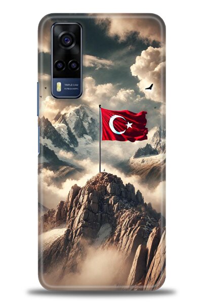 Rulet Aksesuar حافظة سيليكون متوافقة مع هاتف Vivo Y51 HD مطبوع + واقي شاشة سي...