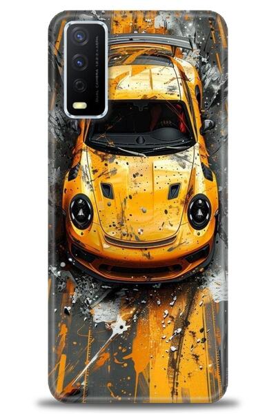 Rulet Aksesuar جراب سيليكون متوافق مع هاتف Vivo Y20 HD مطبوع + واقي شاشة سيرا...