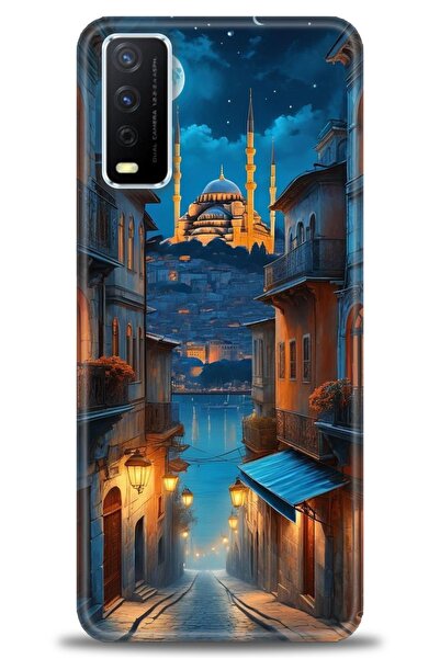 Rulet Aksesuar جراب سيليكون متوافق مع هاتف Vivo Y11S HD مطبوع + واقي شاشة سير...