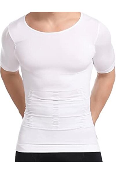 Generic Men's Body Slimming Compression Vest (White, Size L)