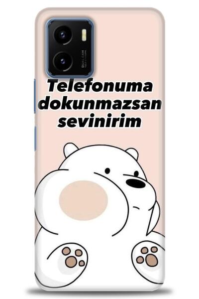 Rulet Aksesuar جراب سيليكون متوافق مع هاتف Vivo Y15S HD مطبوع + واقي شاشة سير...