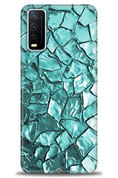 Rulet Aksesuar جراب سيليكون متوافق مع هاتف Vivo Y20 HD مطبوع + واقي شاشة سيرا...