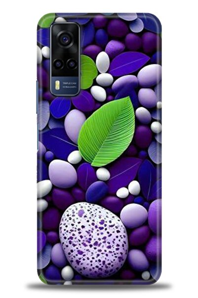 Rulet Aksesuar جراب سيليكون متوافق مع هاتف Vivo Y53S HD مطبوع + واقي شاشة سير...