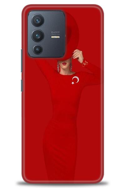 Rulet Aksesuar Vivo V23 5g Compatible Hd Printed Silicone Case + Ceramic Scre...