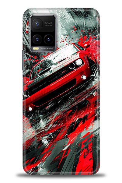 Rulet Aksesuar جراب سيليكون متوافق مع هاتف Vivo Y32 HD مطبوع + واقي شاشة سيرا...