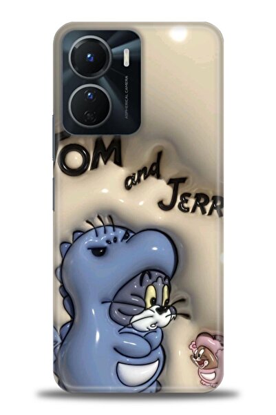 Rulet Aksesuar جراب سيليكون متوافق مع هاتف Vivo Y16 HD مطبوع + واقي شاشة سيرا...