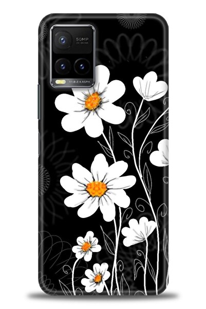 Rulet Aksesuar جراب سيليكون متوافق مع هاتف Vivo Y21 HD مطبوع + واقي شاشة سيرا...