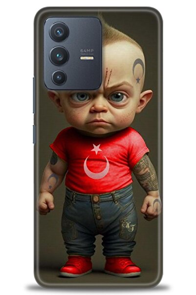 Rulet Aksesuar حافظة سيليكون متوافقة مع هاتف Vivo V23 5G HD مطبوع + واقي شاشة...