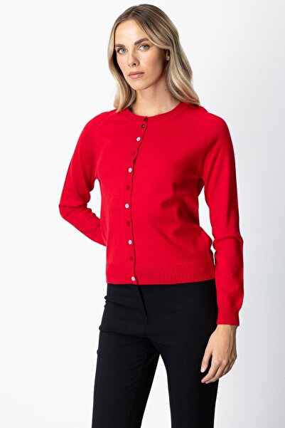 ON Colorful Buttoned Crew Neck Knitwear Cardigan