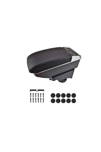 CED AUTO TRADE Car armrest compatible with VW Golf 6 MK 6, black eco-leather