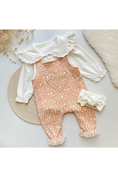 Momercy Angel Leopard Patterned Baby Girl Salopet