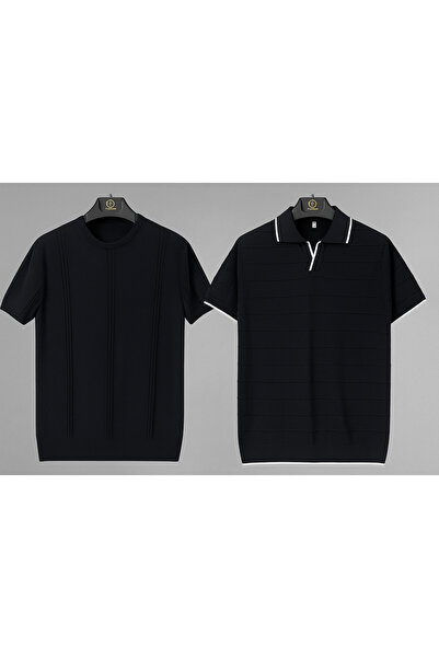 zaos fashion Set avantajos de 2 tricouri tricotate pentru bărbați