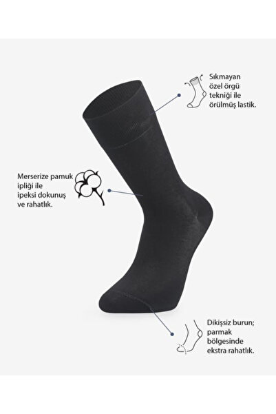 Bolero Socks Yazlık Merserize Erkek Siyah Çorap