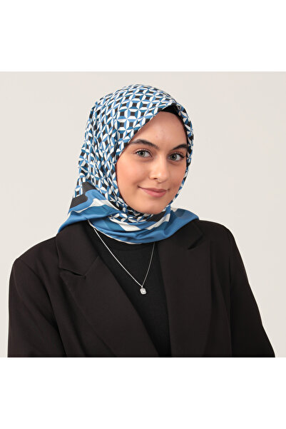 ipekistanbul Eșarfă din twill - Model hipnoză - Indigo