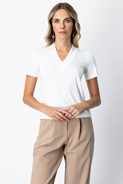 ON V-Neck Stitched Basic T-Shirt