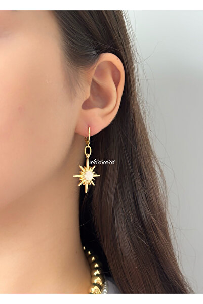 aksesuaris Mineli Kutup Yıldızı Sallantılı Kadın Küpe