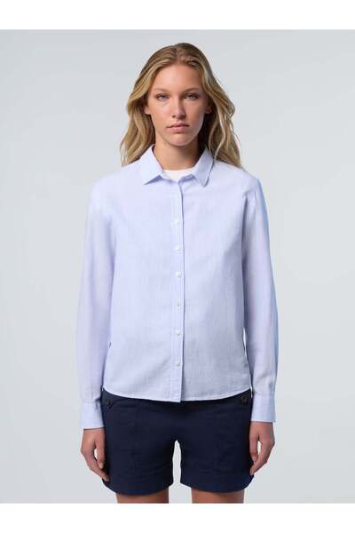 North Sails Slim Fit Pamuk-Keten Karışımlı Gömlek