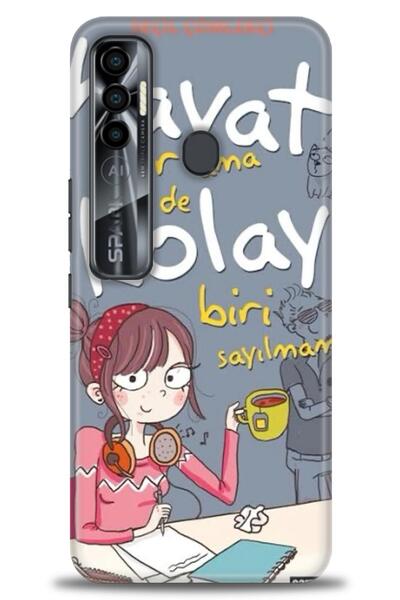 kılıfevreni غطاء متوافق مع هاتف Tecno Spark 7 Pro A+ Plus غطاء HD مطبوع - غطا...