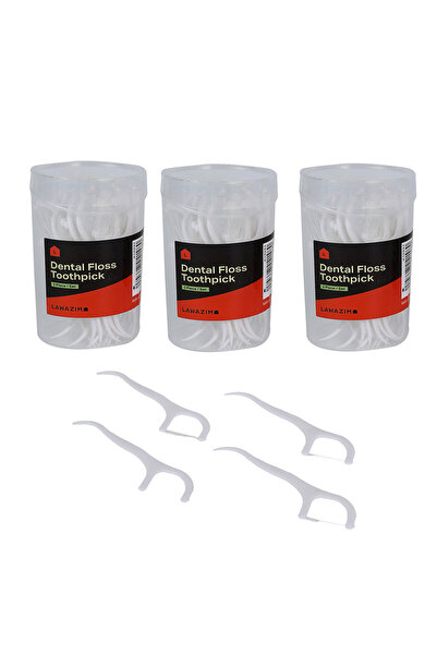 Lawazim Dental Floss Toothpicks - 3 Pack Easy Grip Disposable Floss Picks for...
