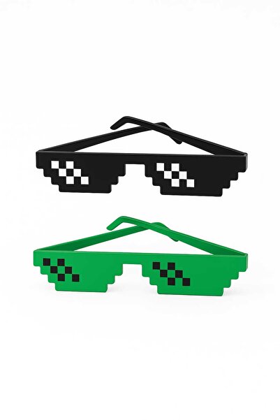 ASYDESIGN Thug Life (Minecraf) Gözlük Aksesuar Eğlence 2'li Set