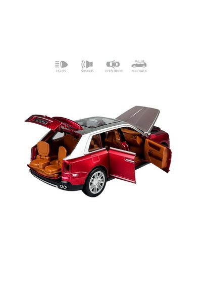 Mıncır Shop Rolls Royce Metal Toy Car 1:22 Scale Collectible Model with Sound and Light 22 cm