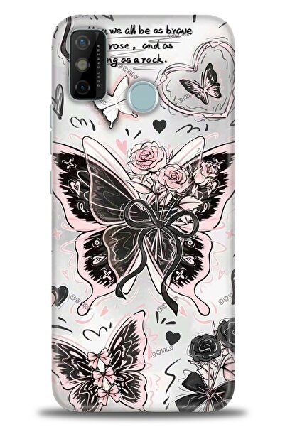 Rulet Aksesuar حافظة سيليكون HD مطبوع متوافقة مع هاتف Tecno Spark 6 Go + واقي...