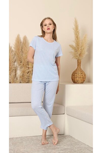 HUBEN Women's Striped Viscose Pajama Set