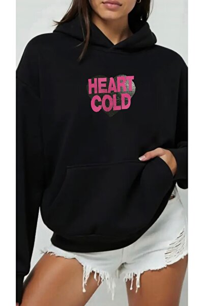 FUFLUNS سترة رياضية كبيرة الحجم مطبوعة عليها HEART COLD للجنسين للنساء/الرجال