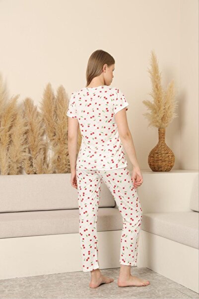 HUBEN Women's Viscose Cherry Pajama Set