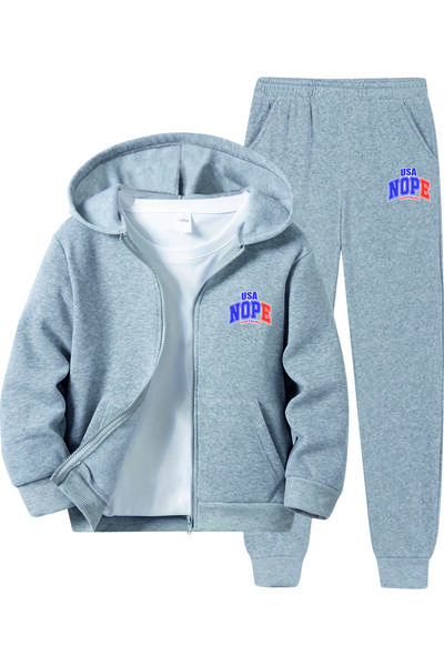 HOFFNUNG Unisex Ανδρικά/Γυναικεία nope usa Unisex με κουκούλα oversized FULL ZIP