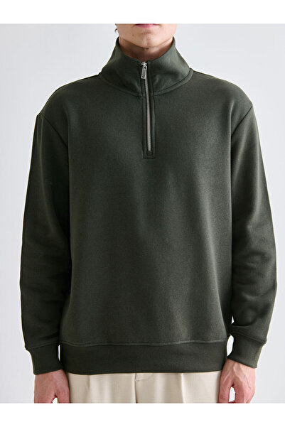 LC Waikiki Λαμπερές επιλογές από το Shining Store | Ανδρικό χοντρό φούτερ με φερμουάρ ψηλός λαιμός