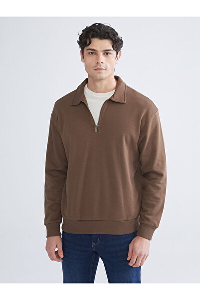 LC Waikiki Λαμπερές επιλογές από το Shining Store | Ανδρικό χοντρό φούτερ με λαιμόκοψη πόλο