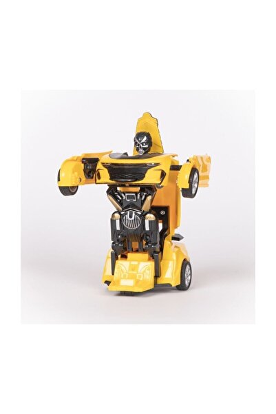 OMZ ألعاب تعليمية تتحول إلى روبوت سيارة قابلة للسحب والتحرير باللون الأصفر لل...