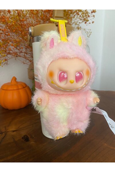 labubu sepeti Pembe sarı Labubu pelüş oyuncak