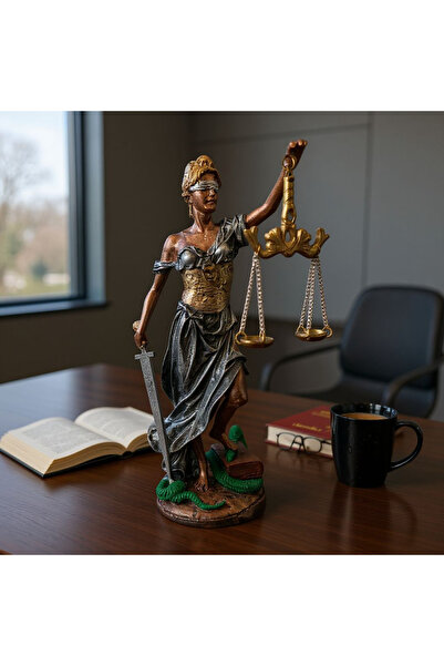 LIGNUM KORE Büyük Boy Adalet Heykeli – Themis Biblo (Polyester & Mermer Tozu,...