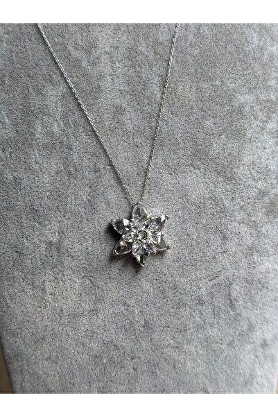 ED CAESAR Büyük Lotus Çiçeği Kolye 925 Ayar Gümüş Kolye