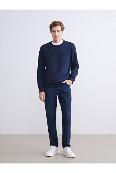 LC Waikiki Alegeri strălucitoare de la Shining Store |   Hanorac gros pentru bărbați cu imprimeu cu gât rotund