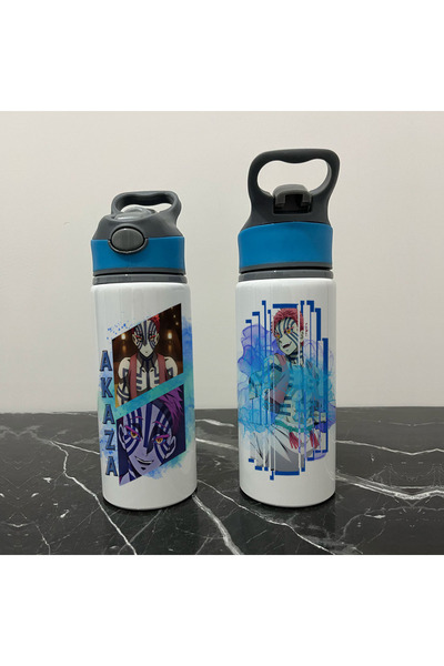 Define Moyas Demon Slayer Akaza Cold Water Bottle with Straw