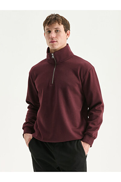 LC Waikiki Λαμπερές επιλογές από το Shining Store | Ανδρικό χοντρό φούτερ με φερμουάρ ψηλός λαιμός