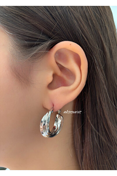 aksesuaris 3-Piece Look Ring Women's Earrings