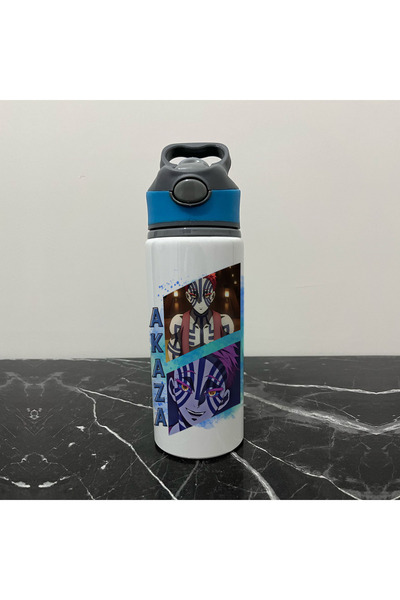 Define Moyas Demon Slayer Akaza Cold Water Bottle with Straw