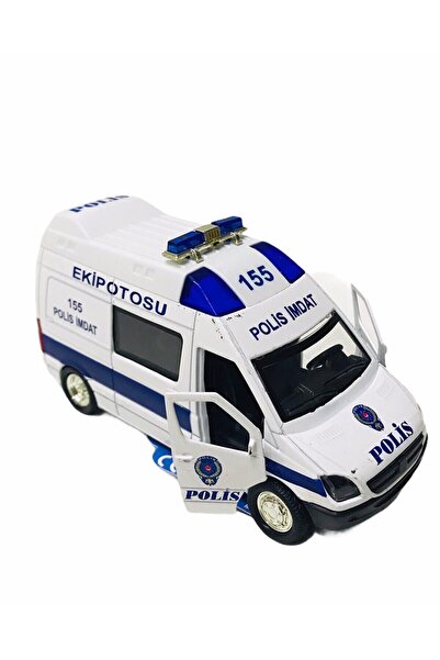 NEWBRENDHOME لعبة تعليمية للأولاد، سيارة شرطة معدنية تتحرك بالسحب والدفع مع أ...