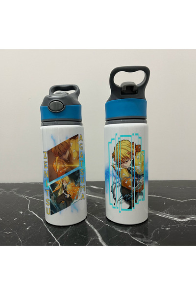 Define Moyas Demon Slayer Zenitsu Cold Water Bottle with Straw