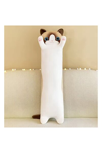 OEM Stuffed toy pillow, British cat, white/beige, 80 cm