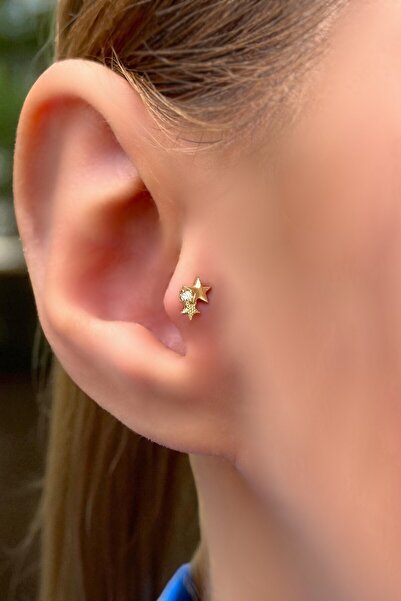 Altınaşkı Yıldız Altın Tragus Küpe