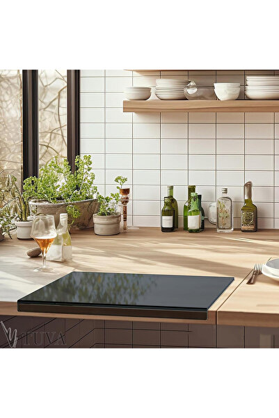 TUVA REKLAM لوح تقطيع من البليكسي الأسود الشفاف الملتوي - تصميم عصري يوضع على الطاولة |   توفا إليت للديكور