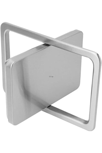 Generic Embedded Type Stainless Steel Swing Cover Flip Kitchen Countertop Trash Can Lid Cap - Square 16.2x22